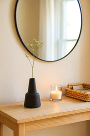 Matte Black Ceramic Cone Vase Ð Modern Minimalist Decorative Flower Vase for Home DŽcor