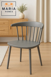 Gray Modern Plastic Dining Chair with Curved Back Ð Minimalist Scandinavian Design