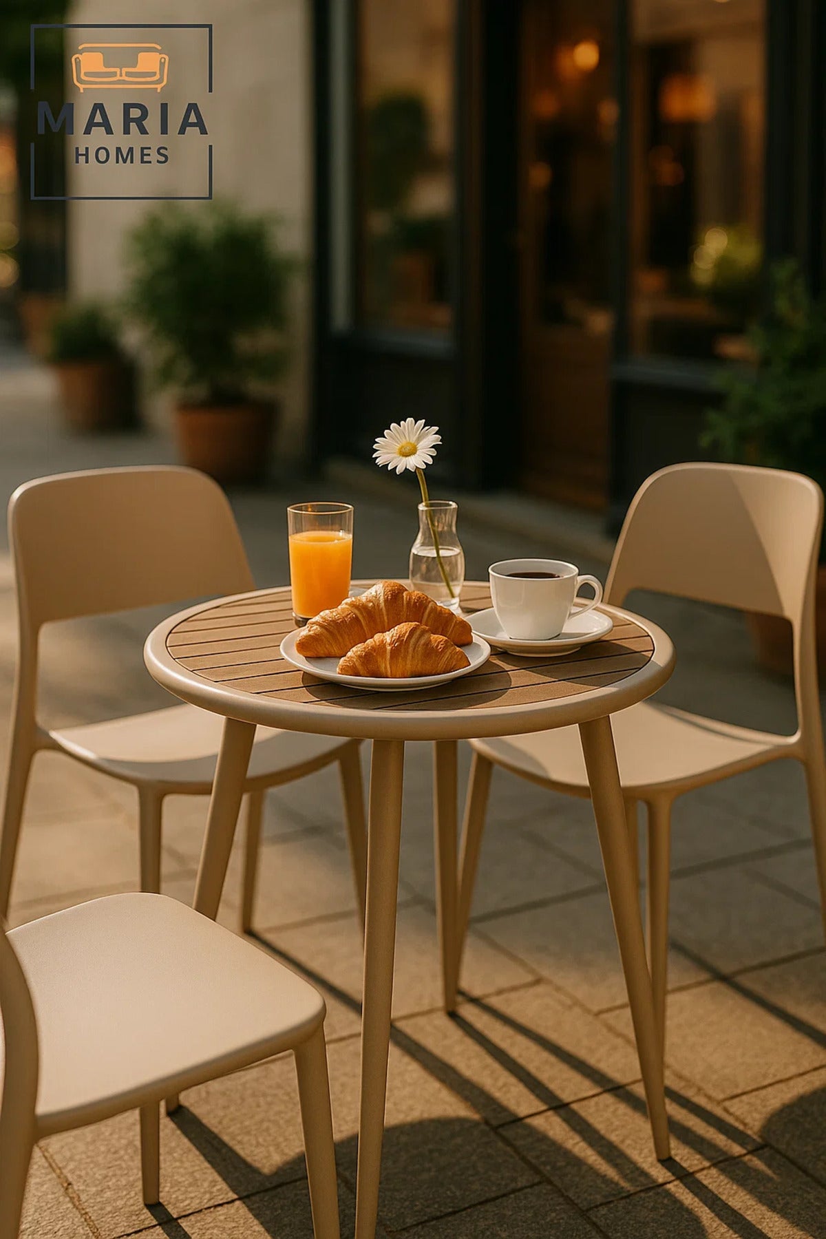 Modern Round Outdoor Table | Patio, Garden, Balcony, Dining, Caf≈Ω Furniture Durable Design