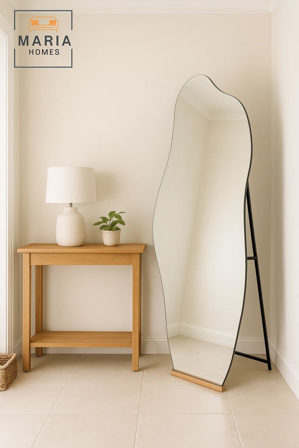 Irregular Full Length Mirror Modern Decorative Standing Floor Mirror for Bedroom Dressing