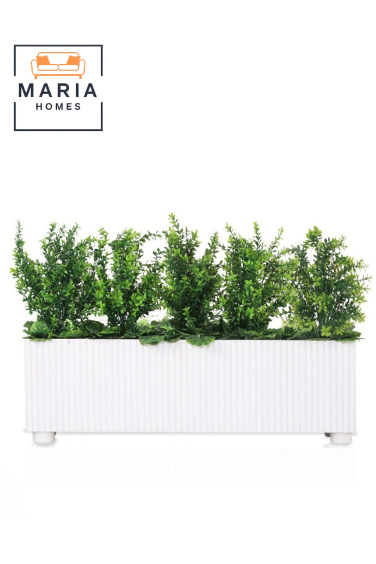 Artificial Green Plant 65_100cm Large Decorative Indoor Plant with White Striped Wooden Pot for home