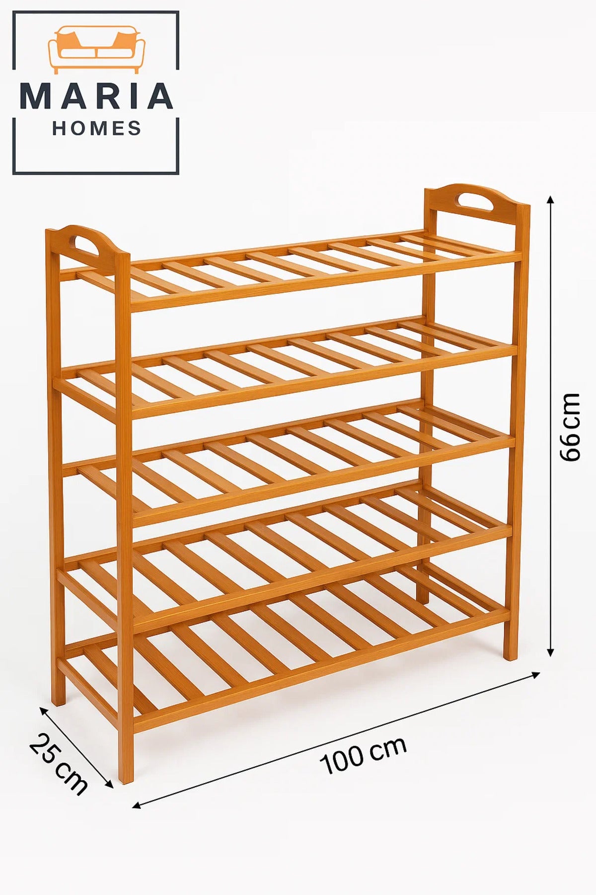 5-Tier Wooden Shoe Rack Shelf Organizer for Entryway, Closet or Bedroom Ð Sturdy and Spacious