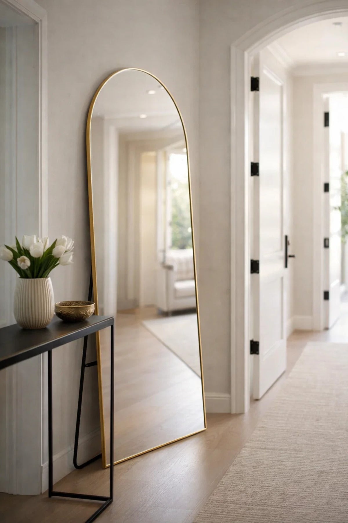 Gold Arch Standing Floor Mirror 180x70cm Full Length Bedroom gold arch standing