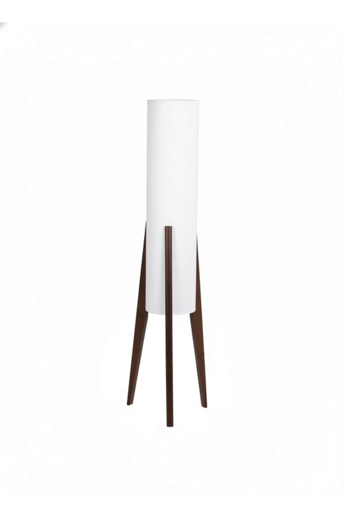 Modern Floor Lamp with Fabric Shade and Wooden Tripod Legs for Home Decor