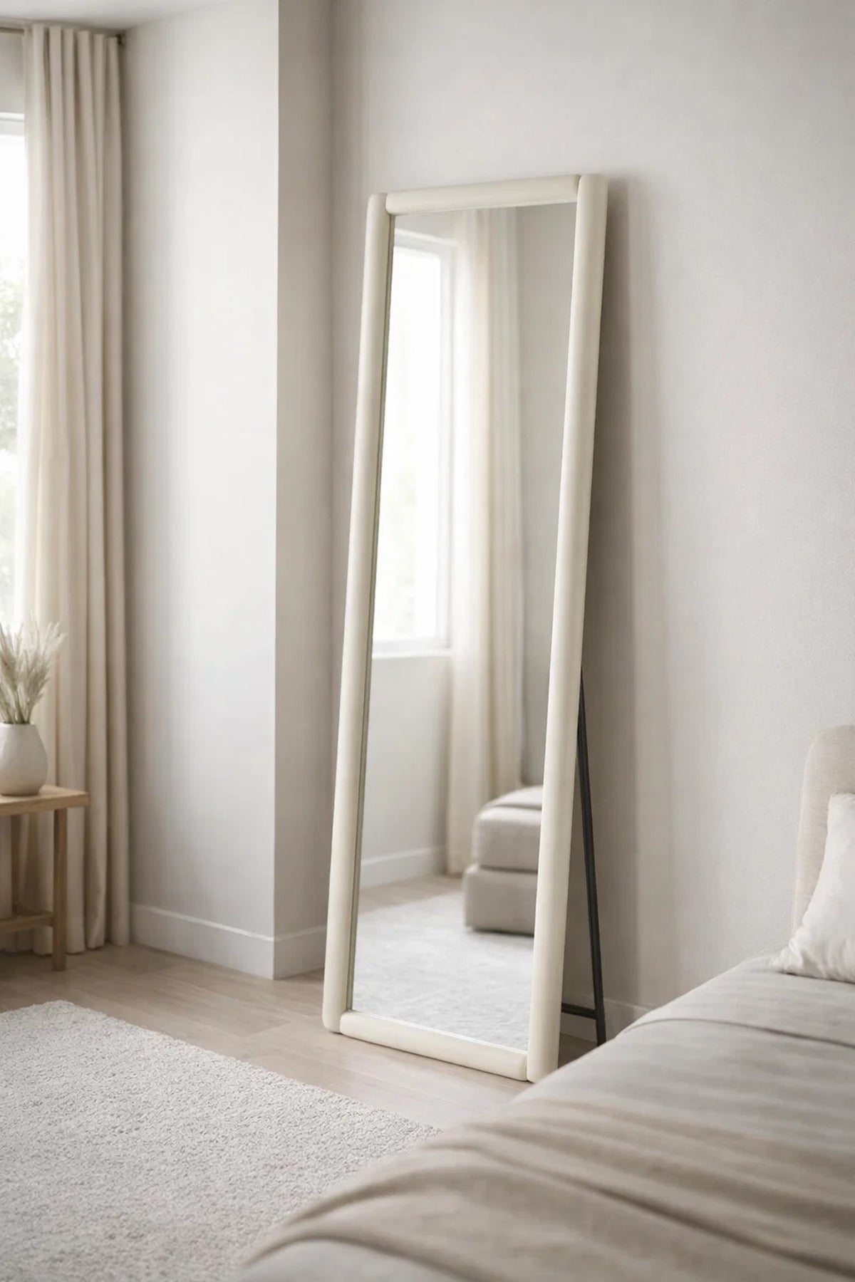 White Full Length Standing Mirror 80x180cm Modern Floor white full length