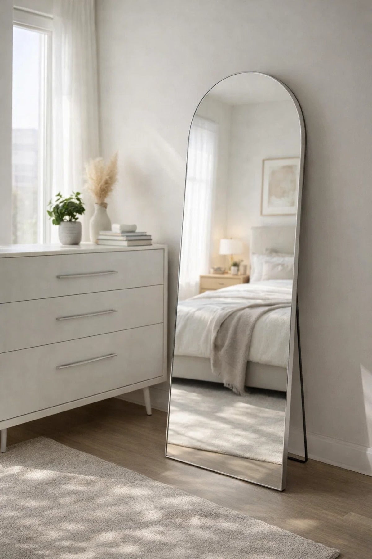 Silver Arch Standing Floor Mirror 180x70cm Full Length Bedroom silver arch standing