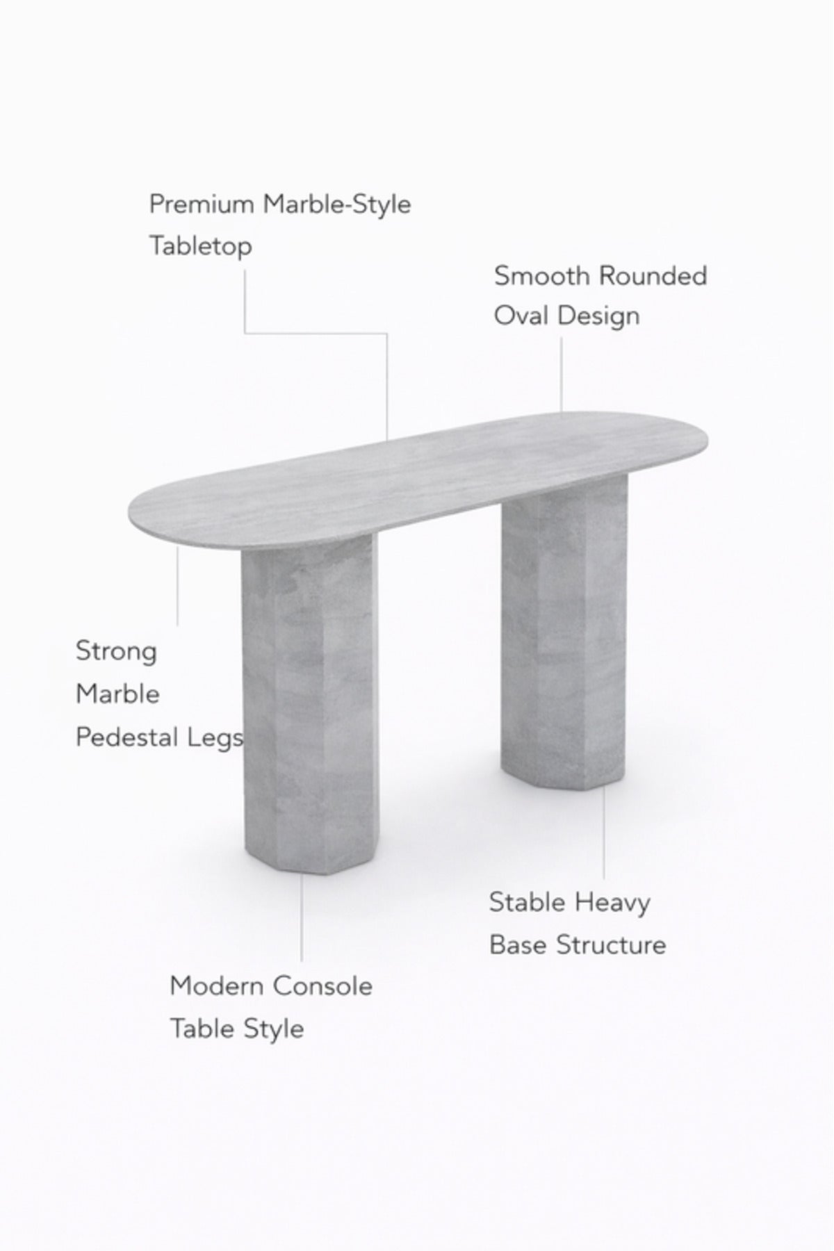 Grey Marble Console Table Modern Hallway Entryway grey marble console