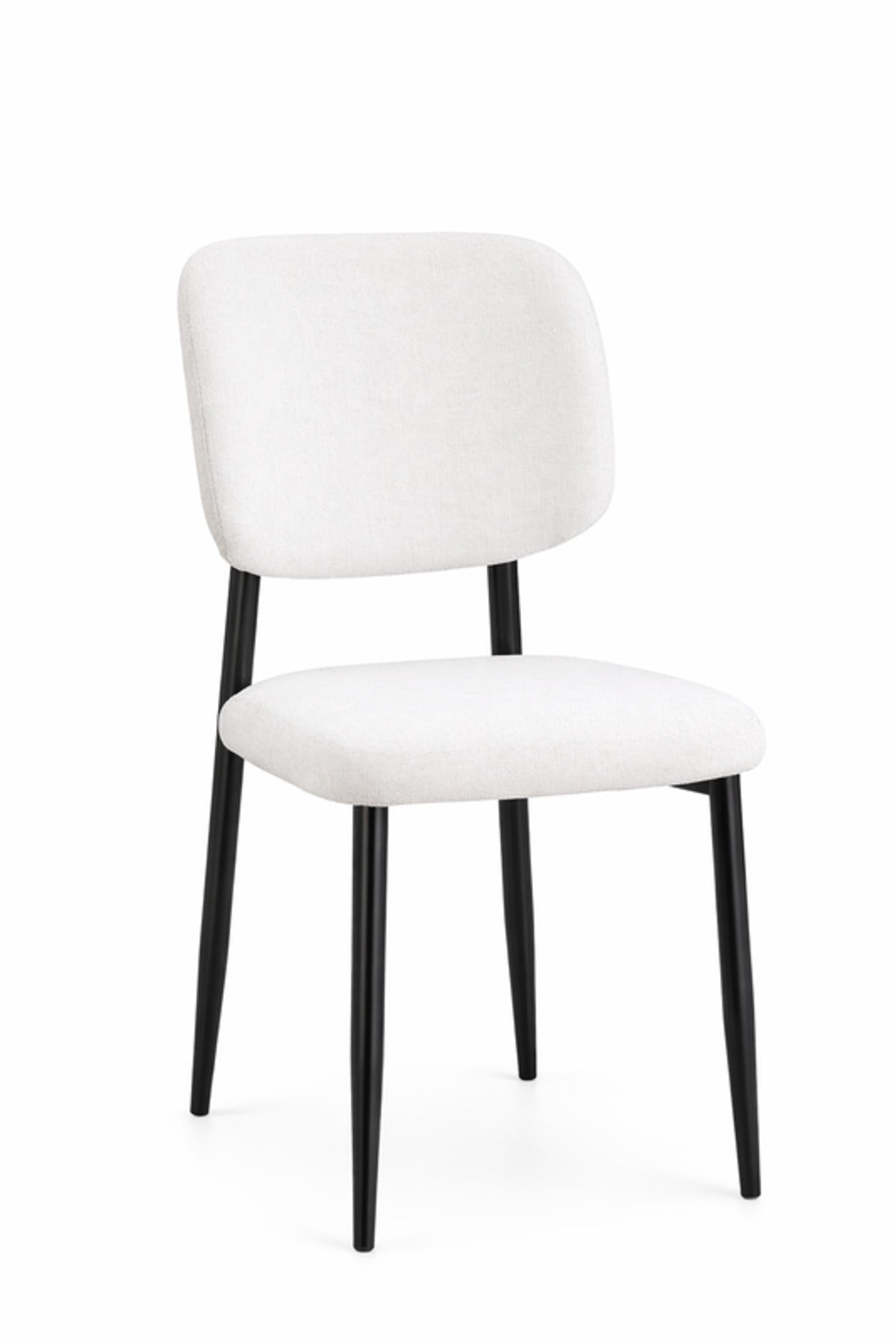Stylish White Dining Chair with Black Metal Legs stylish white dining Kitchen