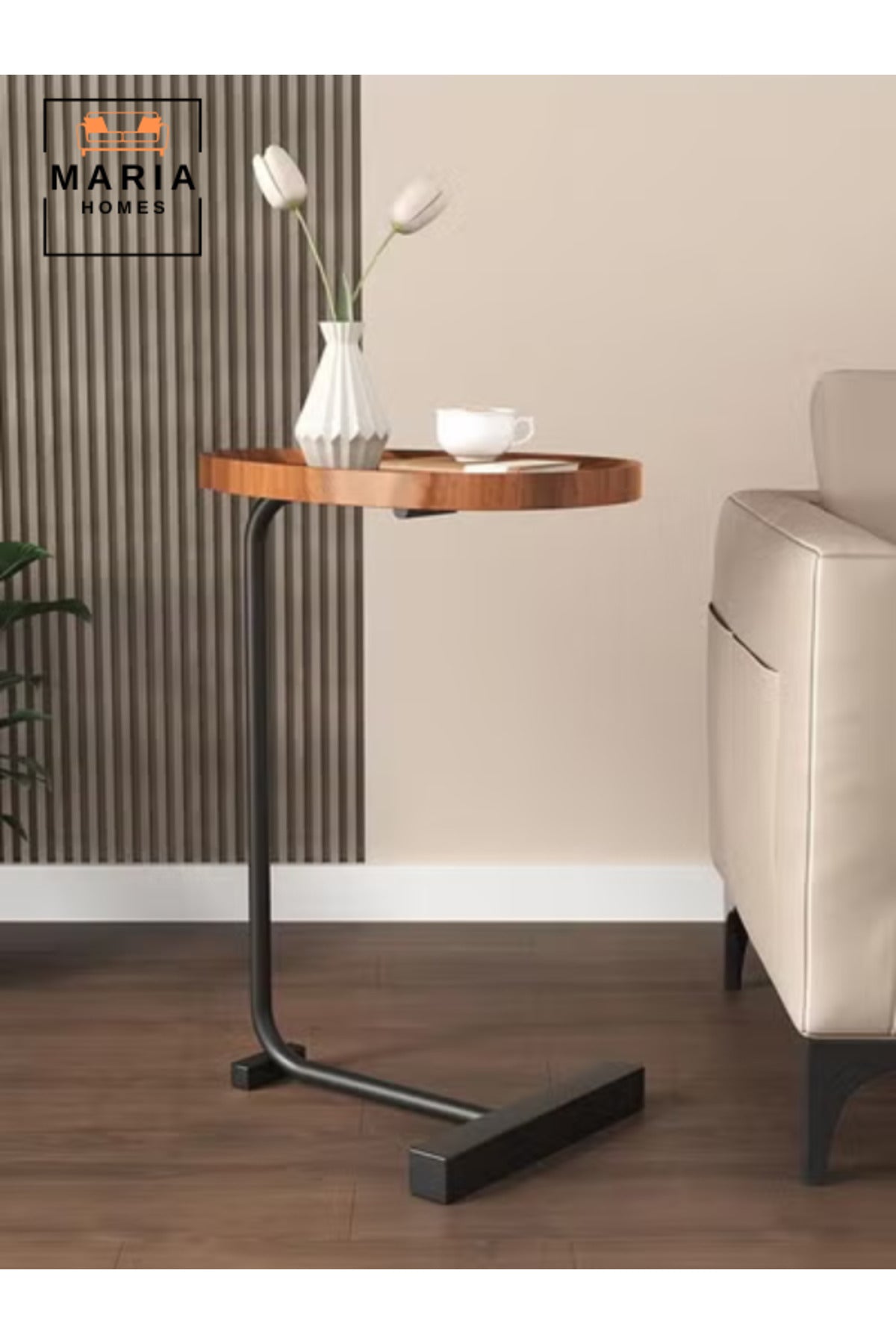 C- Shaped Sturdy Nordic Style Coffee Table Sofa Side Table End Table For Living Room