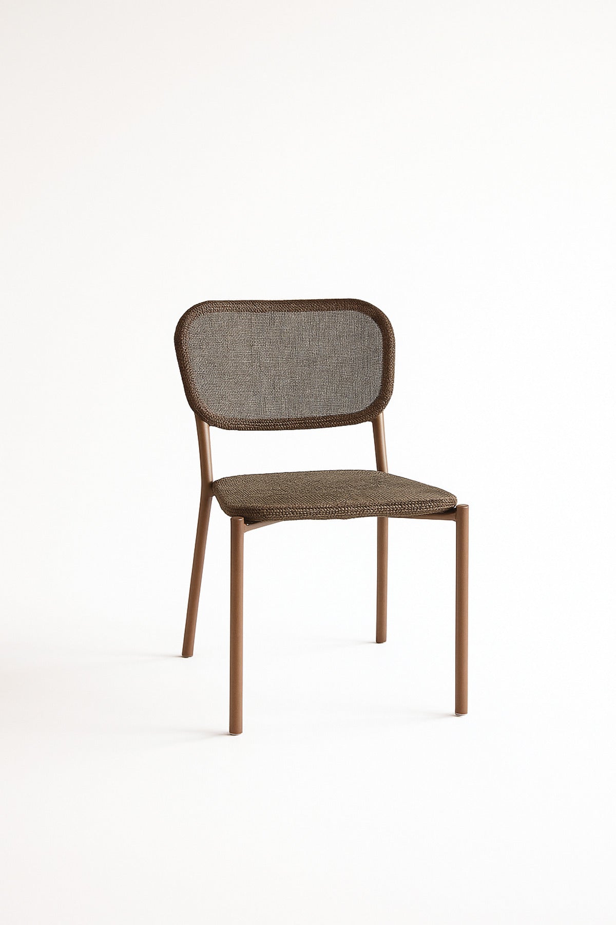 Brown Fabric Dining Chair Ð Modern Upholstered Chair with Metal Legs for Dining Room, Office & CafŽ