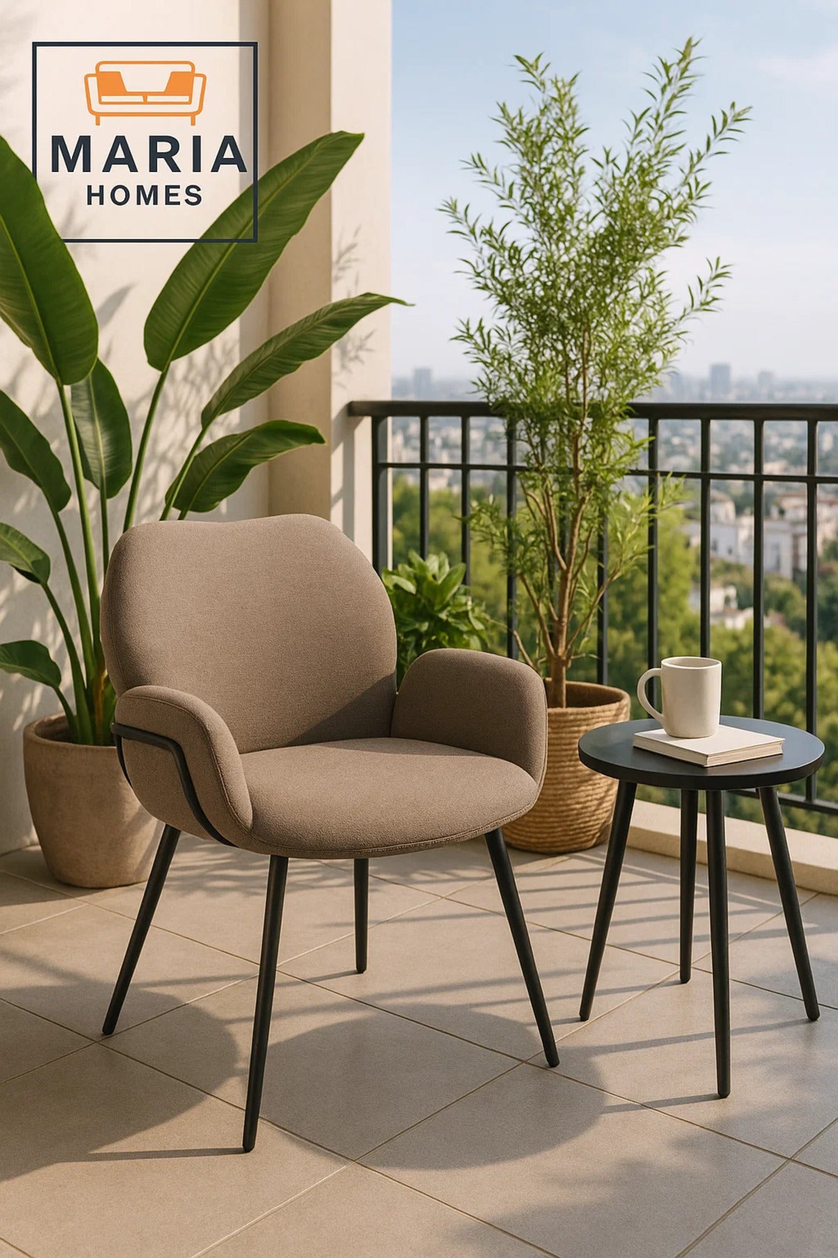 Modern Armchair with Upholstered Seat