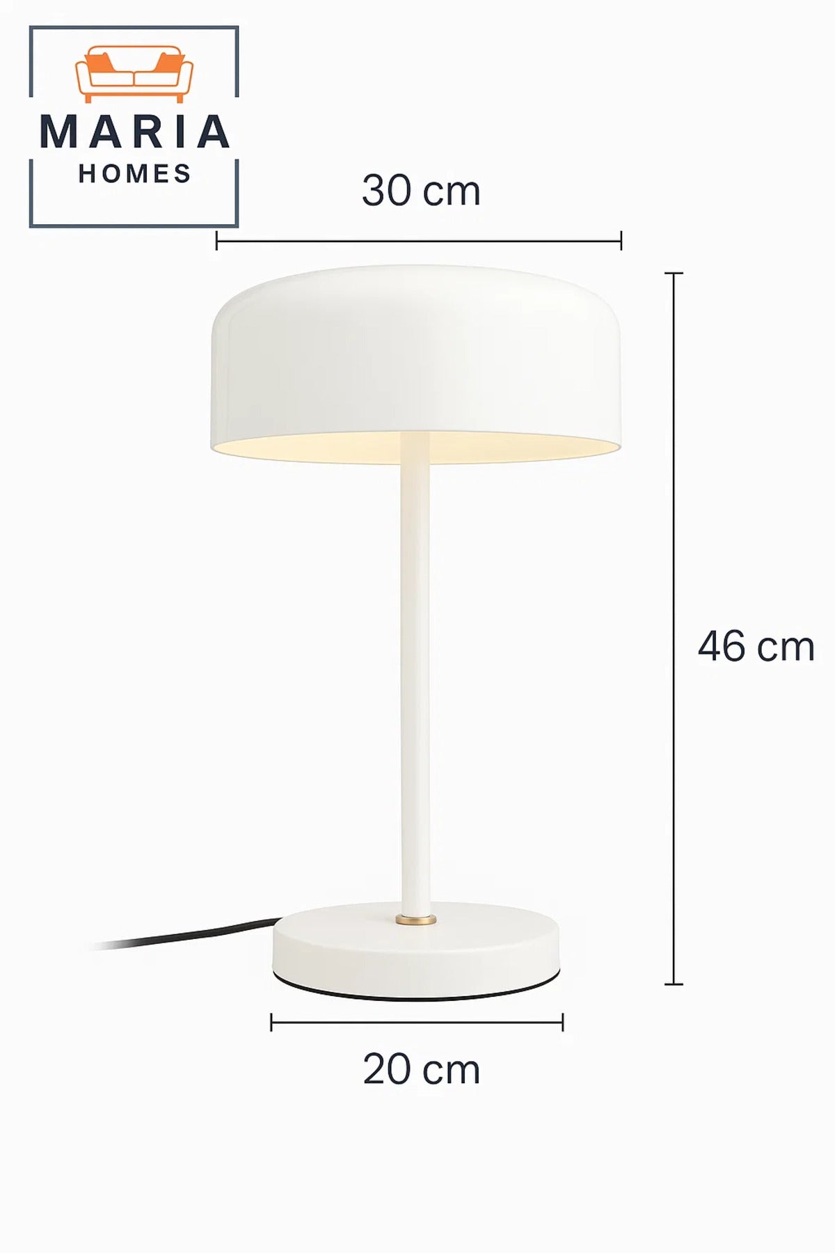 Glossy White Modern Table Lamp