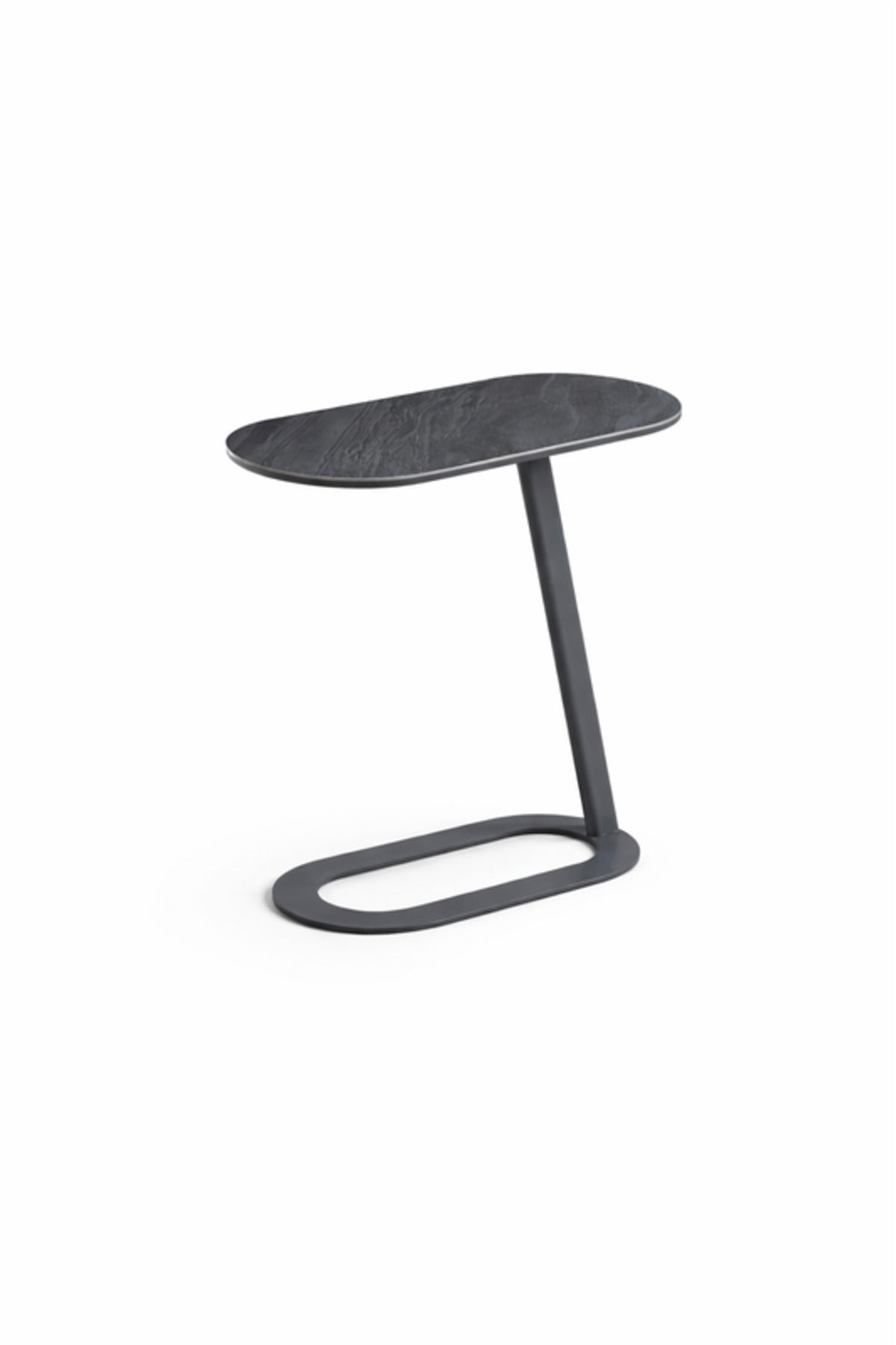 Modern D.Grey Side Table with Sleek Metal Base, 60x30x60 CM modern grey side