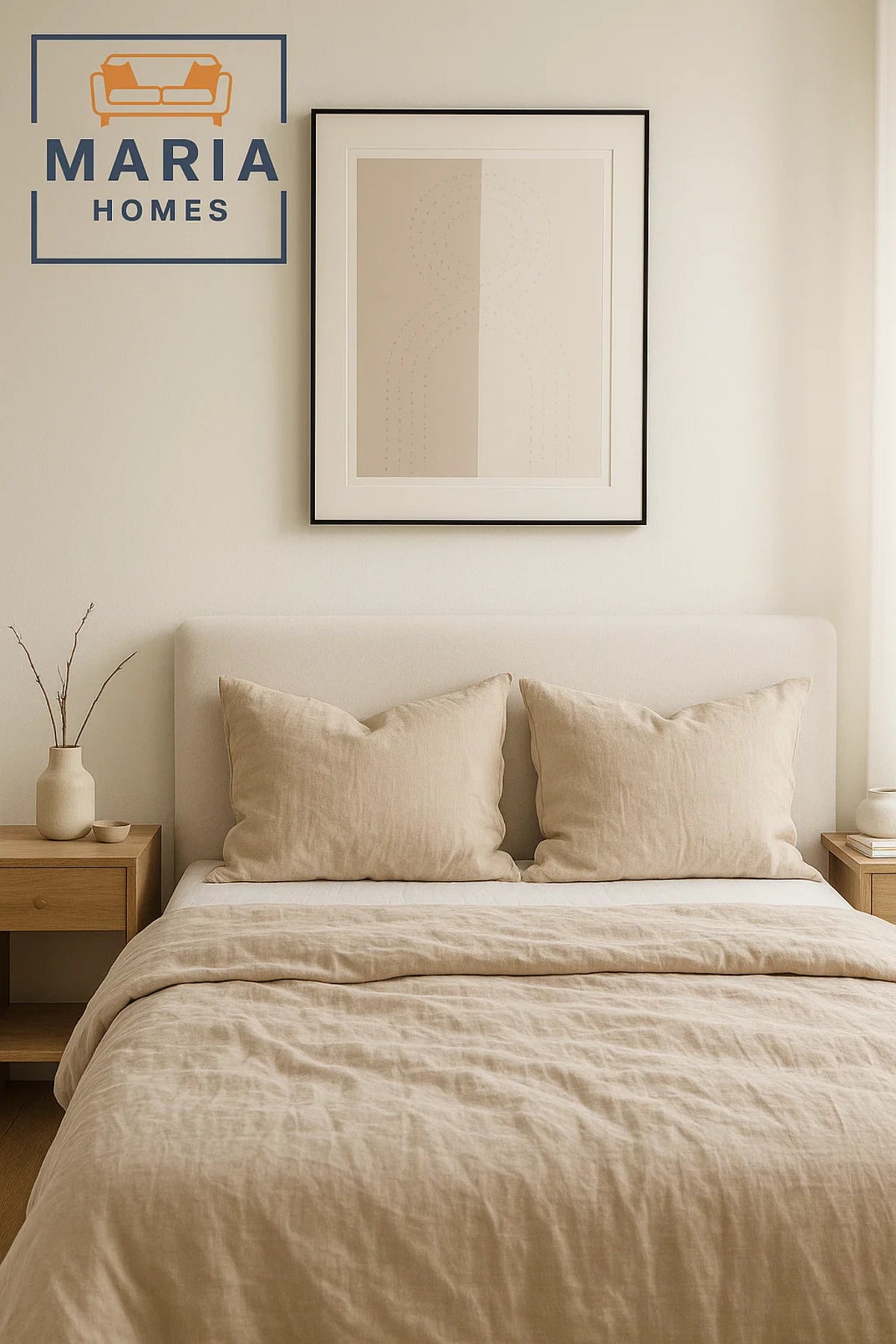 Minimal Beige and White Textured Arch Canvas Wall Art-size80*120 CM