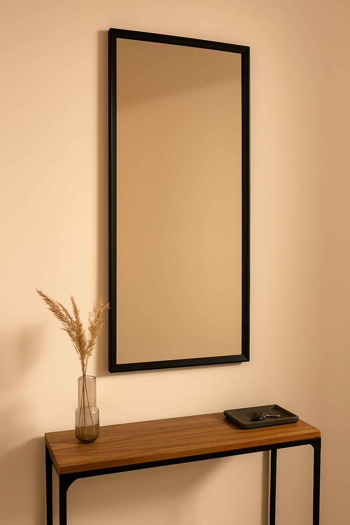 Rectangular Wall Mirror with Black Frame Ð 120_60 cm Modern Full-Length Decorative Mirror