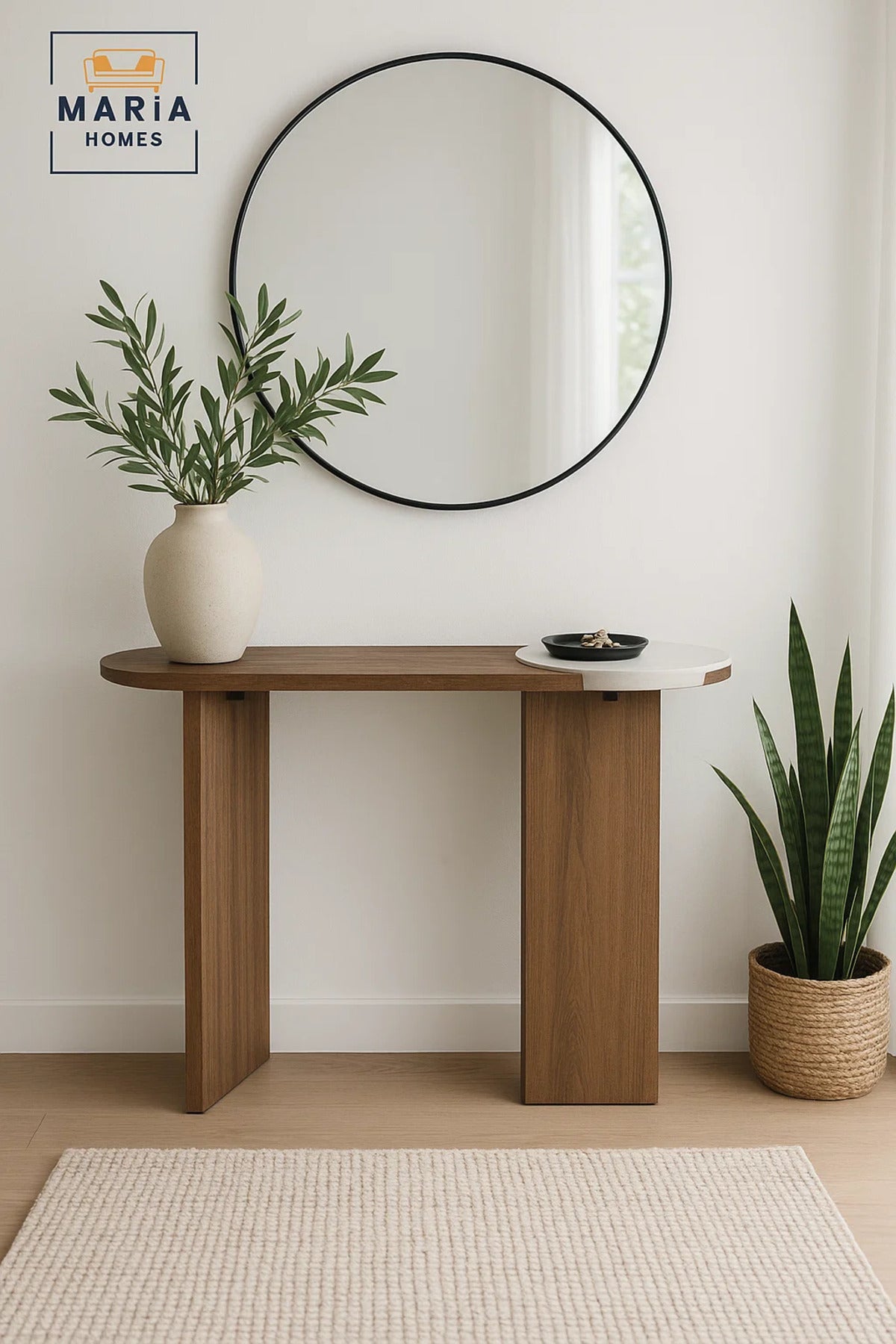 Modern Brown Console Table Ð Entryway Desk and Display Table 120_40_80 cm