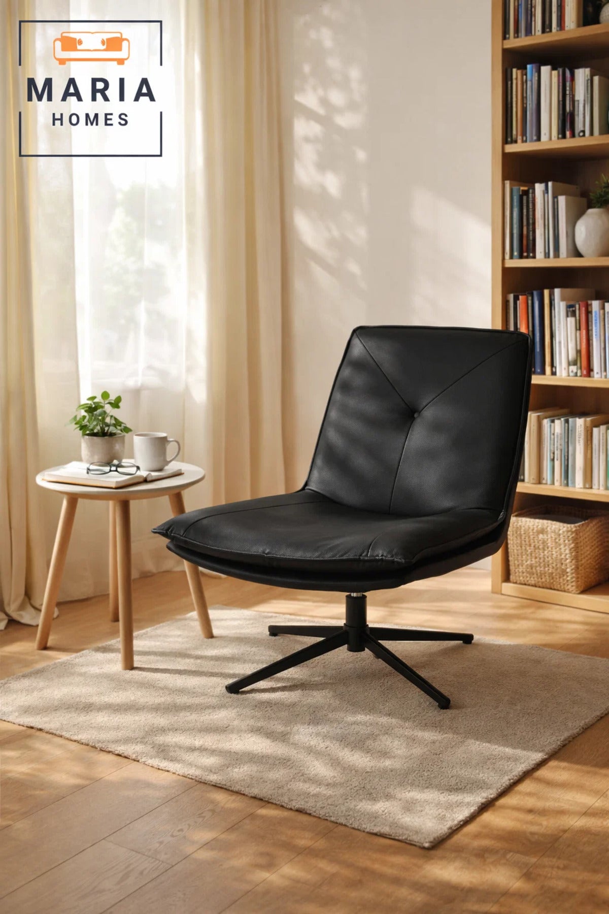 Black Swivel Lounge Chair Ð Modern Upholstered Relax & Accent Chair