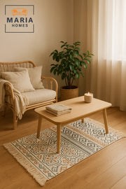 Boho Cotton Accent Rug with Multicolor Tribal Pattern and Fringe Ðsize 60*80 cm