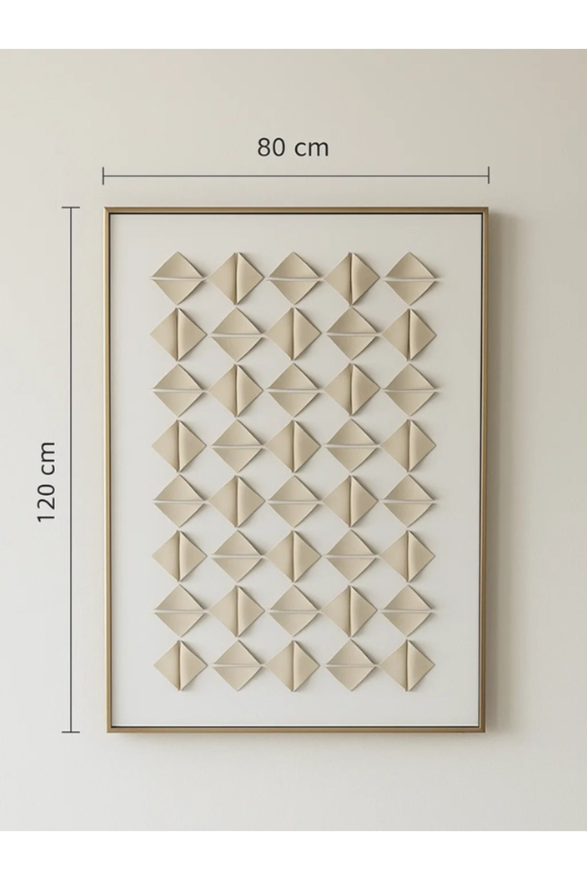 Modern Geometric Wall Art Ð 120_80 cm Beige 3D Pattern Framed Canvas for Home DŽcor
