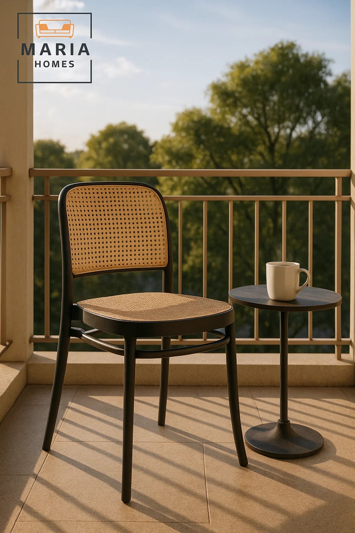Plastic Rattan Back Dining Chair √ê Modern Lightweight Armless Indoor Outdoor Chair