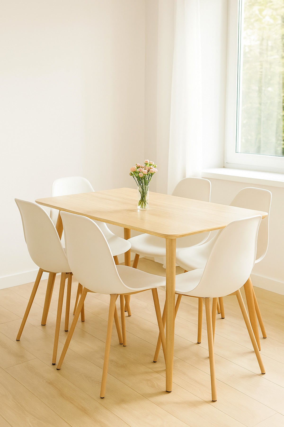 Modern Wooden Dining Table Ð 120_70_76 cm | Light Oak Rectangular Table for Home