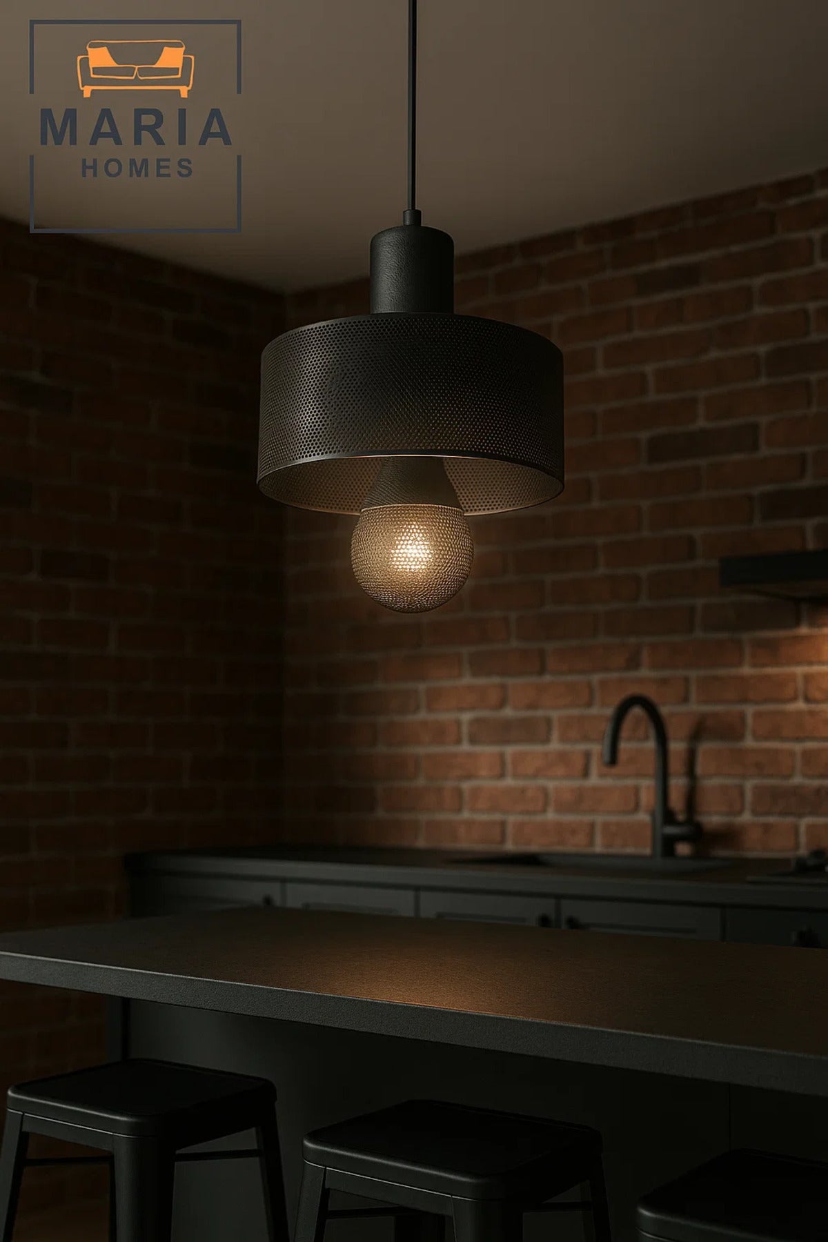 Industrial Black Mesh Pendant Light