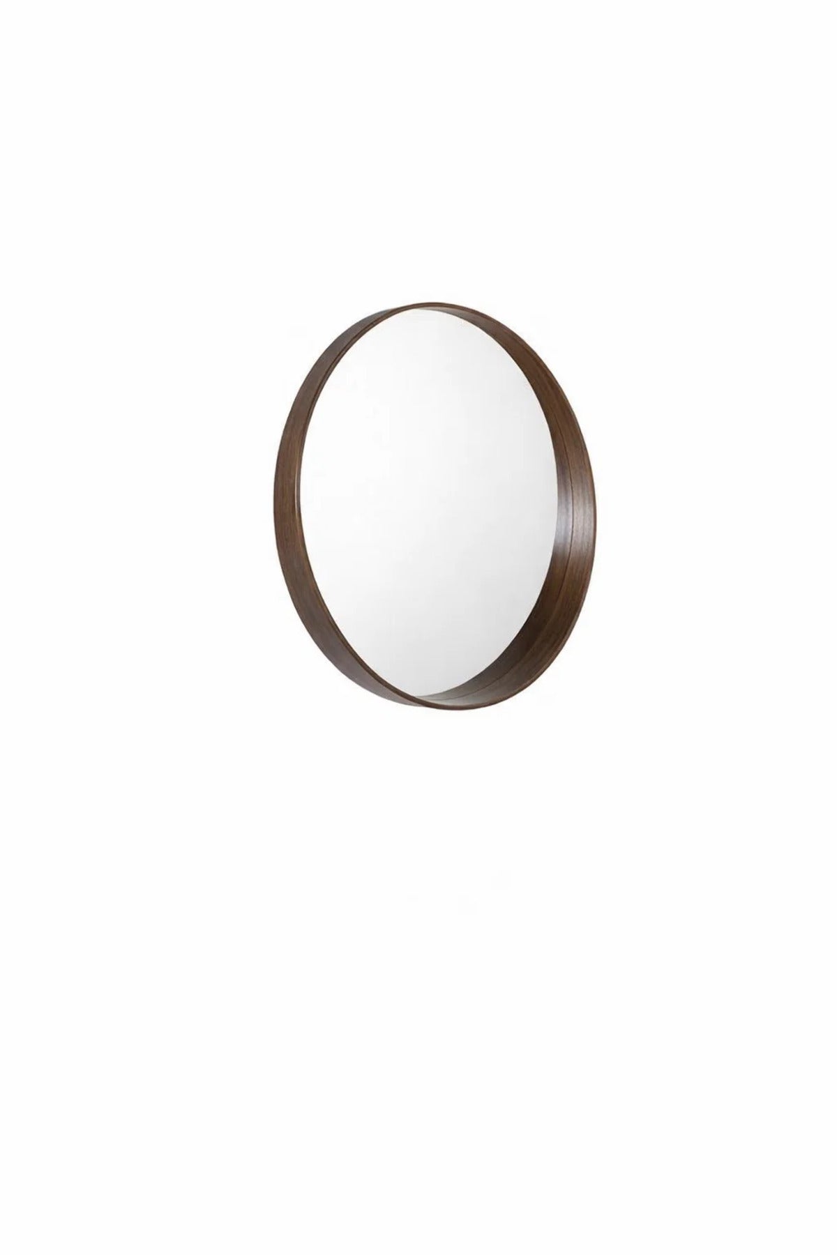 Premium Large Round Wall Mirror 90cm Dark Wood Frame Stylish Home Decor for Living Room Hallway