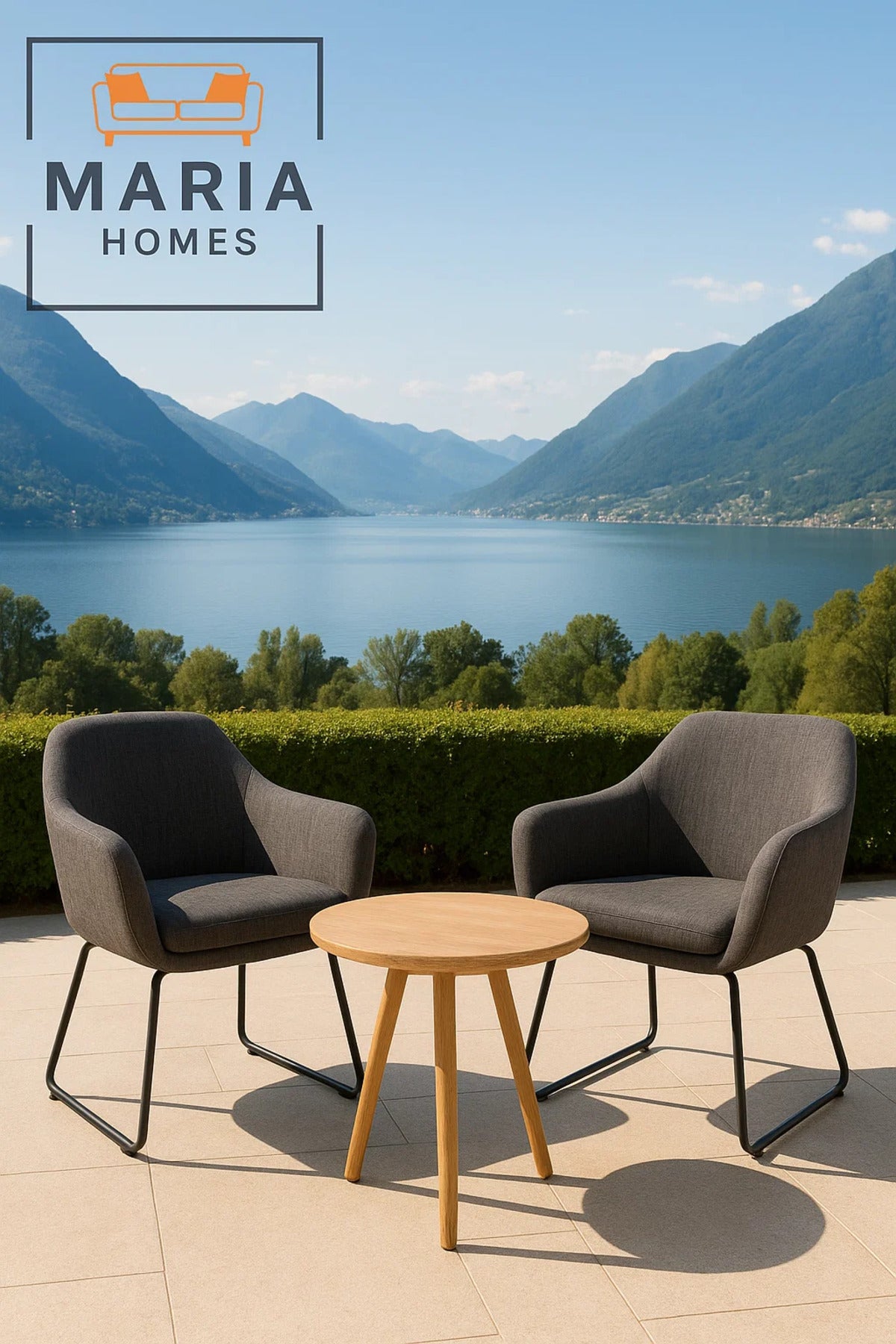 Dark Grey Fabric Lounge Chair Ð Upholstered Armchair with Sled Metal Legs for Home or Office Use