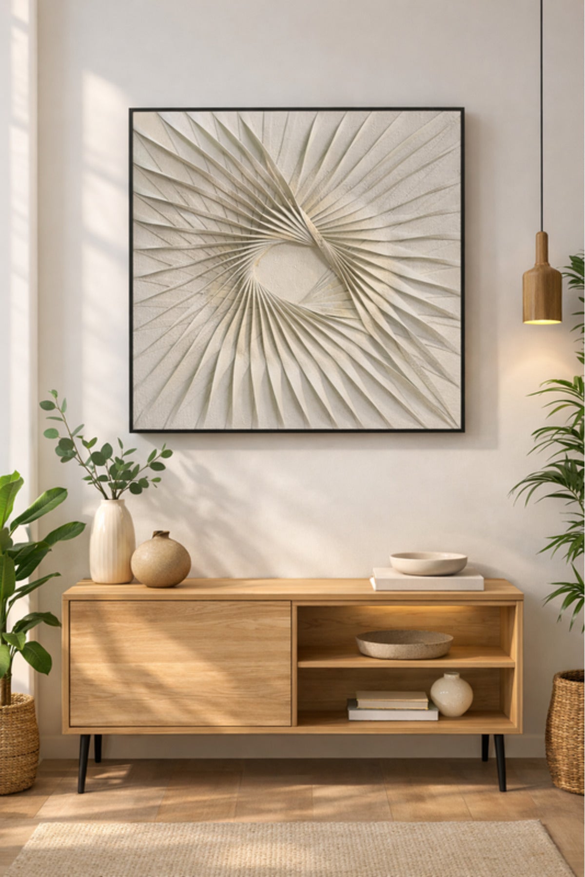Modern Abstract Spiral Decorative Wall Art Panel for Living Room and Office 100x100cm