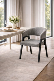 Grey Fabric Arm Dining Chair 79x50x46cm Modern grey fabric arm Kitchen