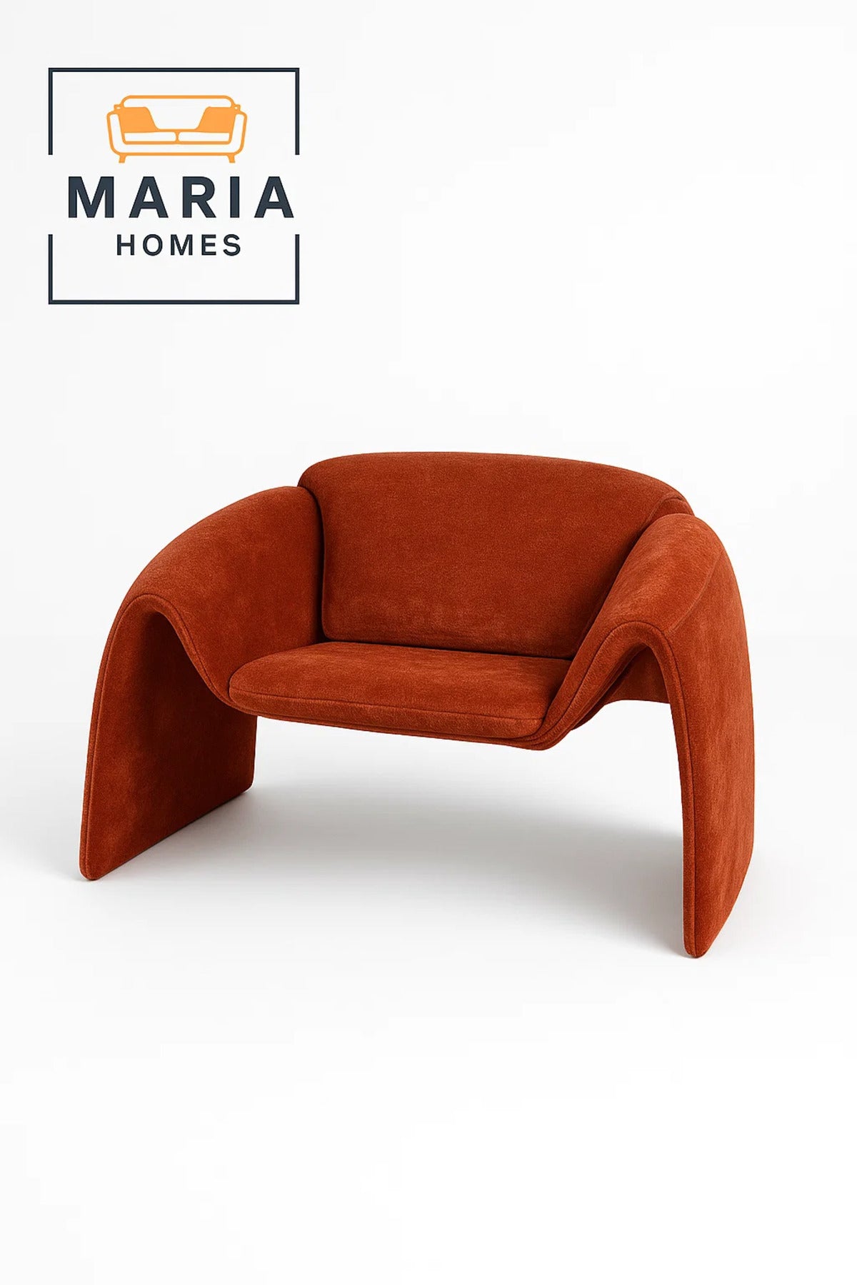 Modern Curved Velvet Sofa Chair