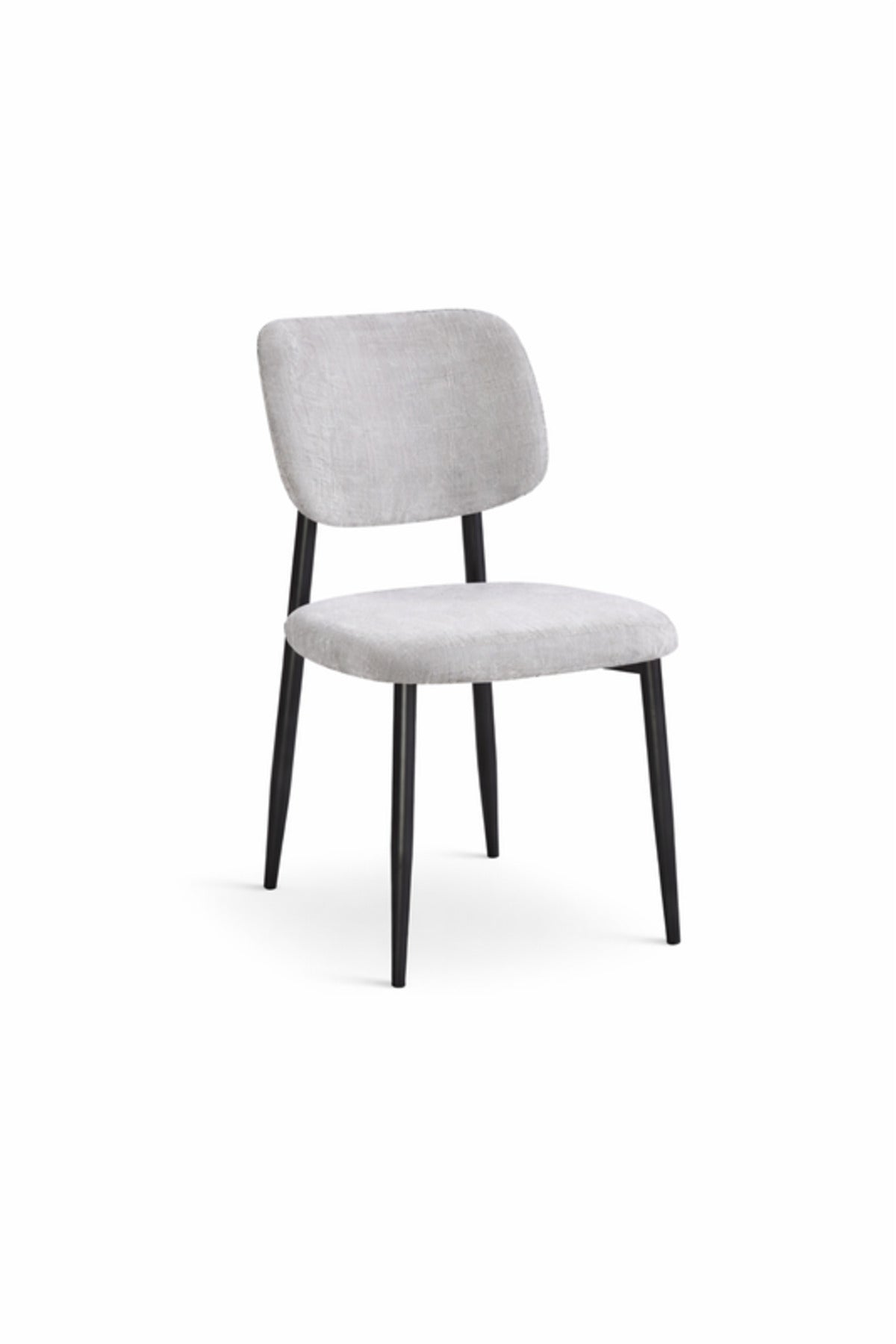 Elegant Light Grey Dining Chair with Black Metal Legs elegant light grey Kitchen