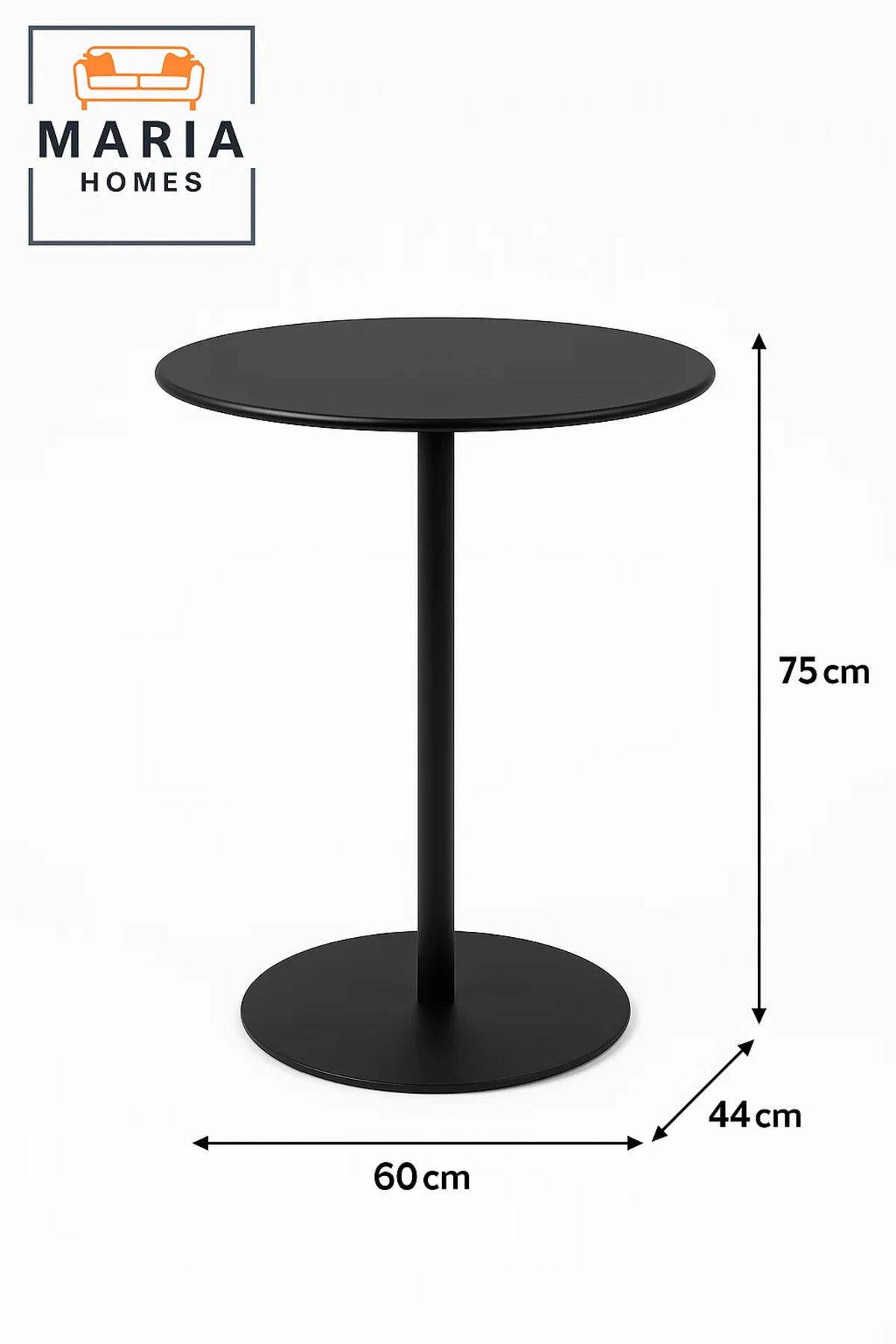 Minimalist Round Black Side Table with Pedestal Base