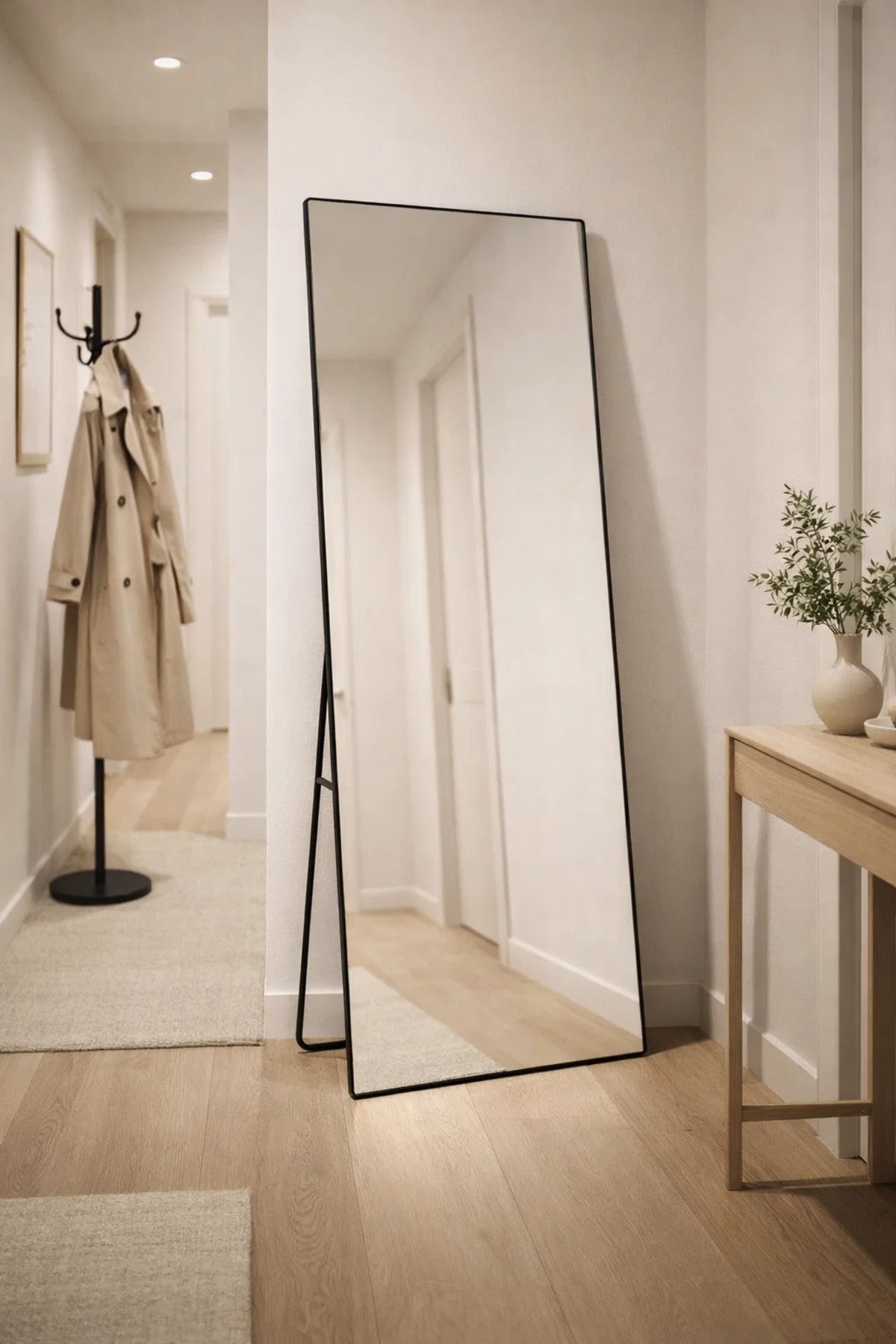 Black Standing Floor Mirror 180x80cm Full Length Bedroom black standing floor