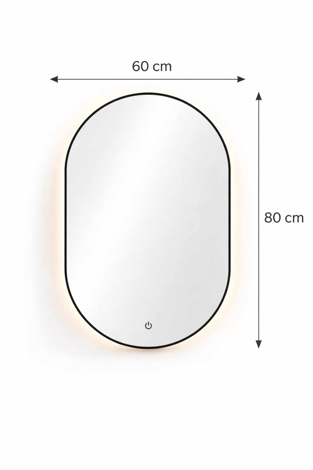 Minimalist Oval LED Wall Mirror with Touch Sensor & Warm Backlight √ê Modern Decorative