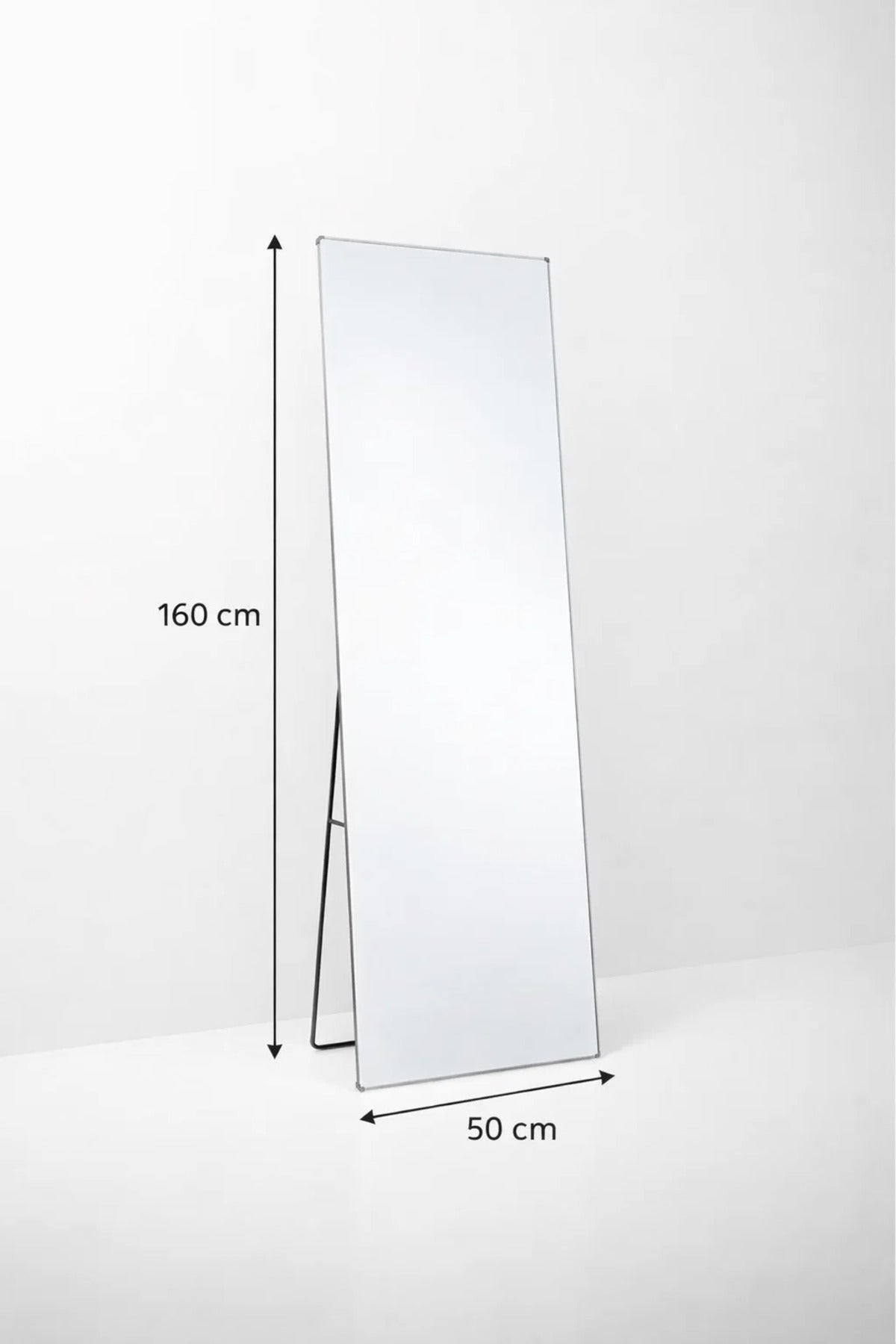 Premium Silver Standing Floor Mirror 160x50cm Full Body Reflection for Modern Bedroom Home