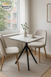 Square White Marble Dining Table √ê Modern Caf≈Ω, Restaurant, Office & Home Metal Furniture 70_70 cm