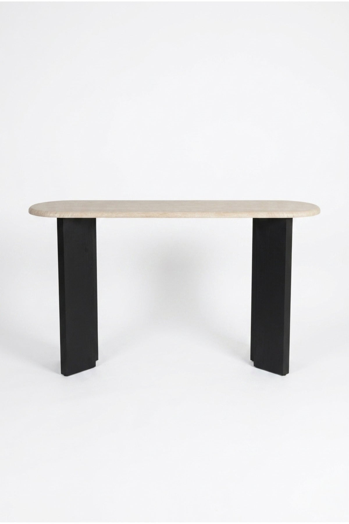 Modern Marble Top Console Table with Wooden Base for Entryway, Hallway & Living Room
