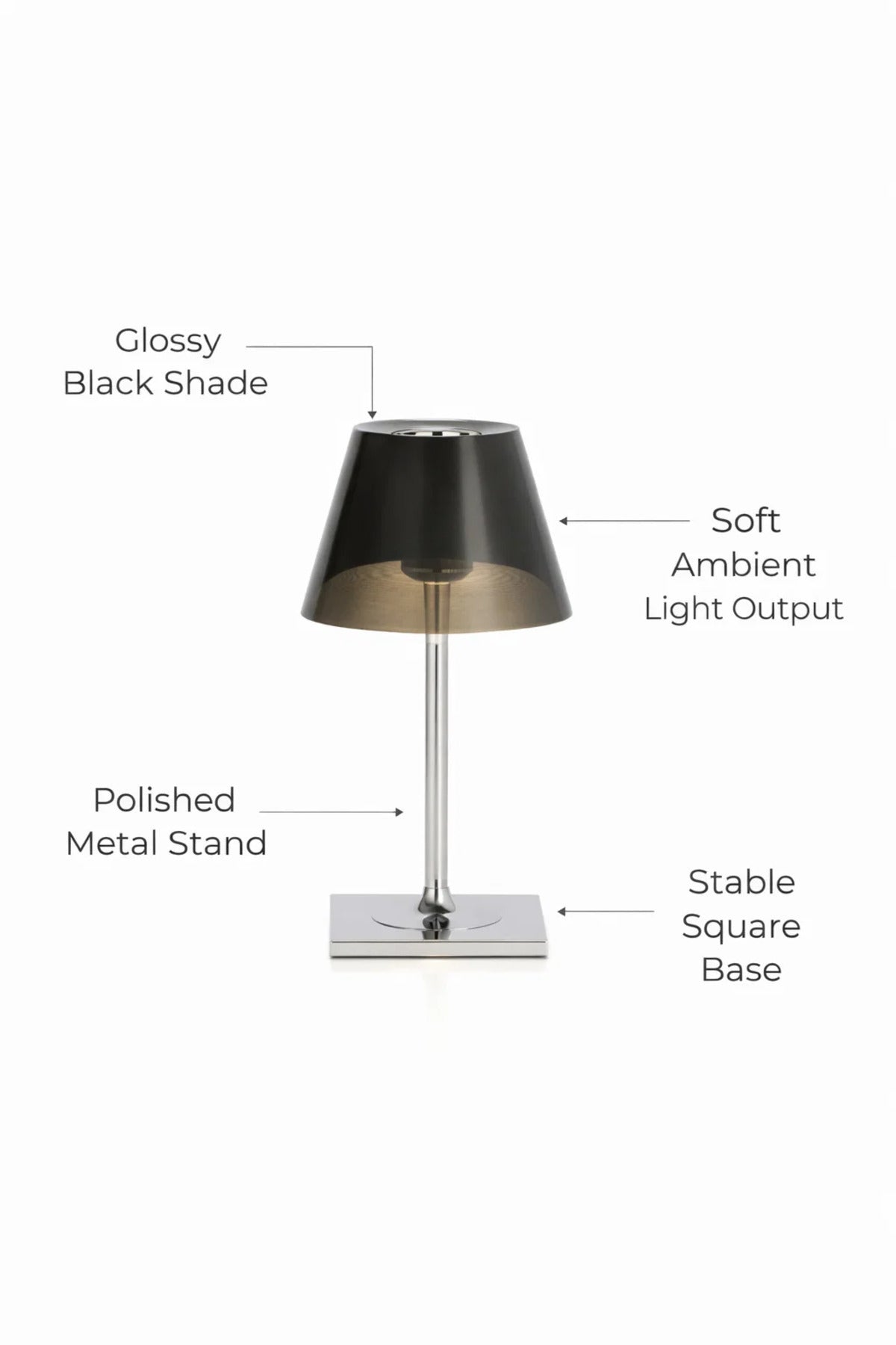 Modern Black Table Lamp with Metal Base and Stylish Shade for Home Decor