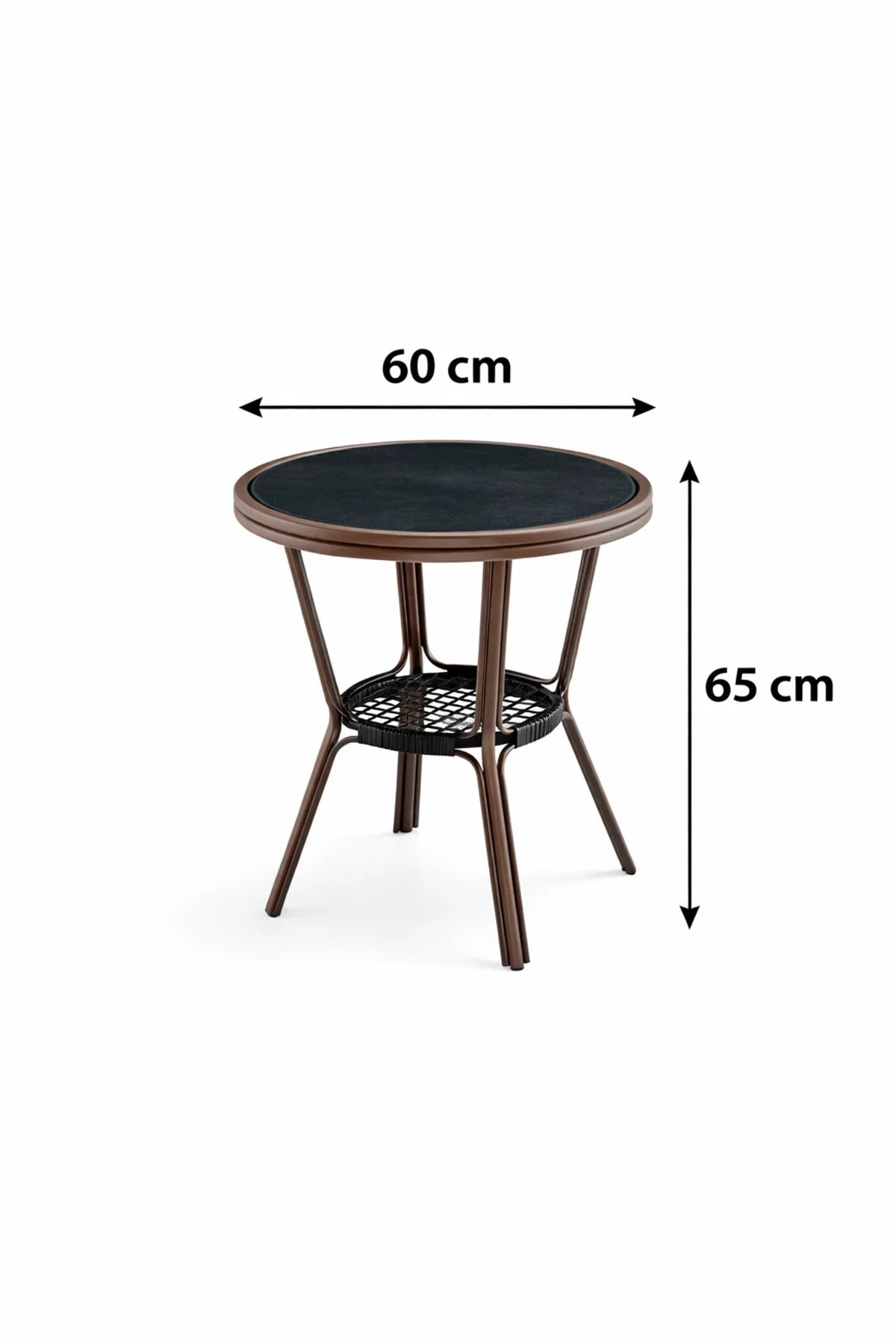 Modern Coffee Brown Caf≈Ω Table with Glass Top √ê Compact Round Side Table