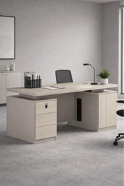 Modern P.O.MORANDI Executive Desk with Storage & Cable Panel