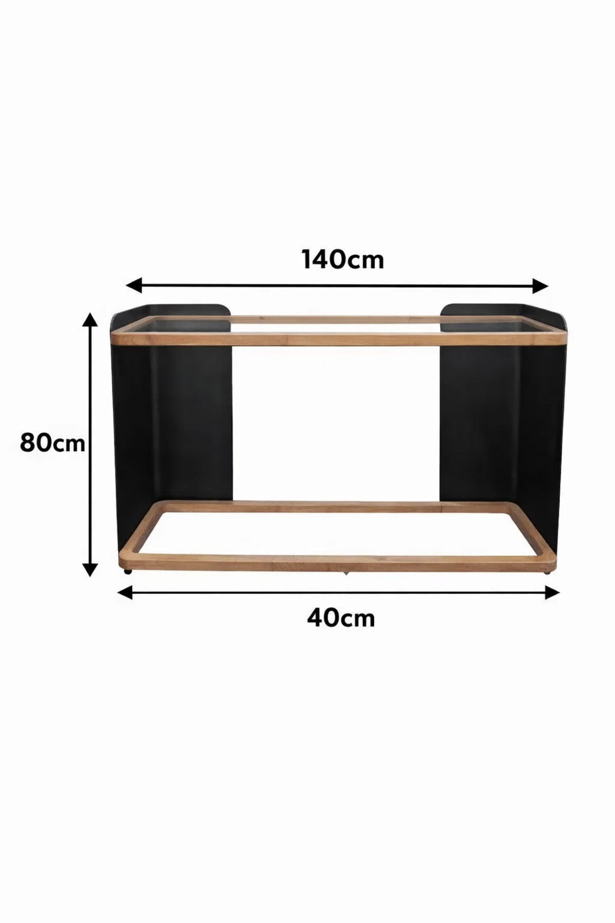 Contemporary Wood and Glass Console Table for Hallway Living Room Entryway Decor Furniture 140cm