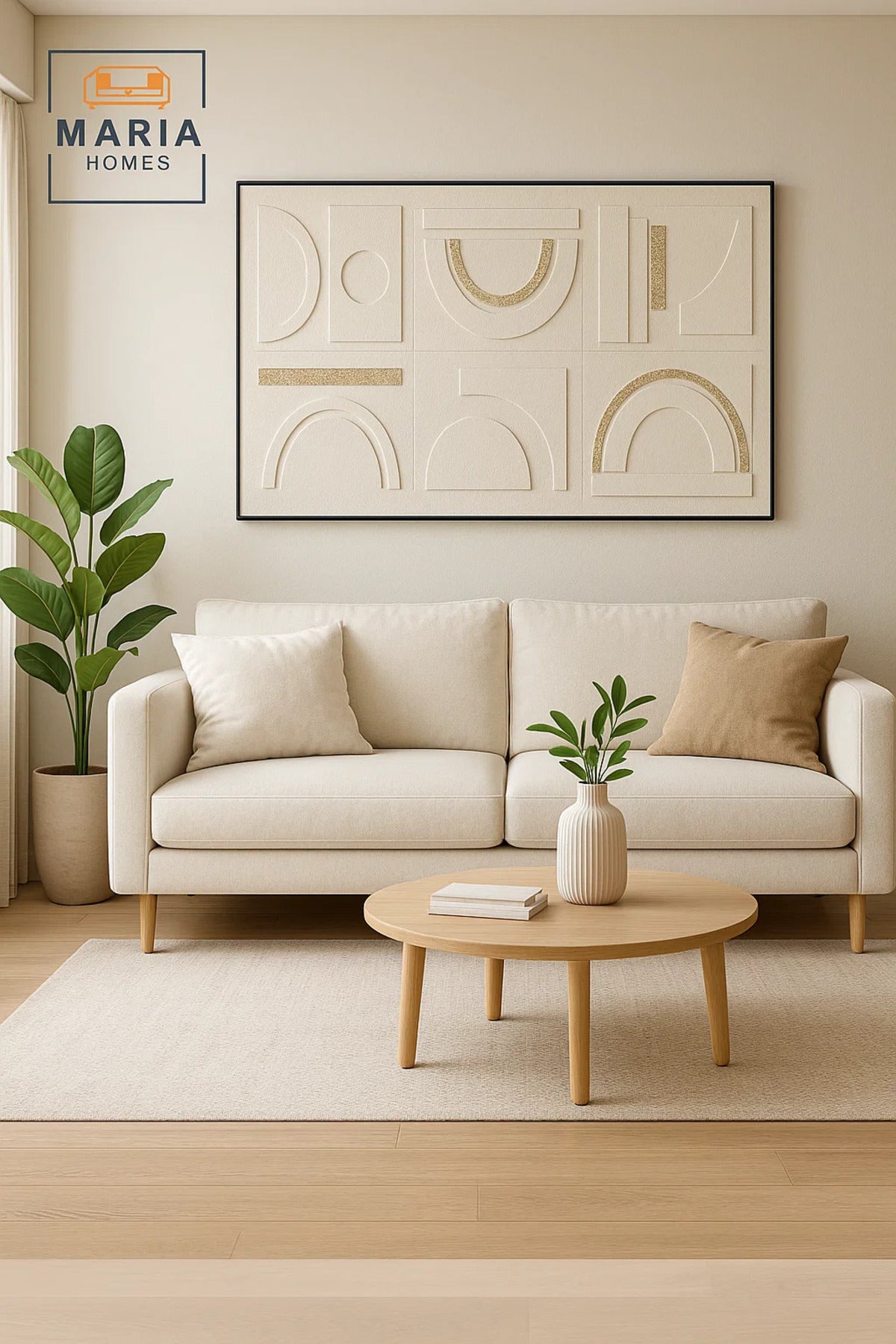 Luxury Geometric Wall Art 150_100 | Modern Textured Canvas | Minimalist White Decor