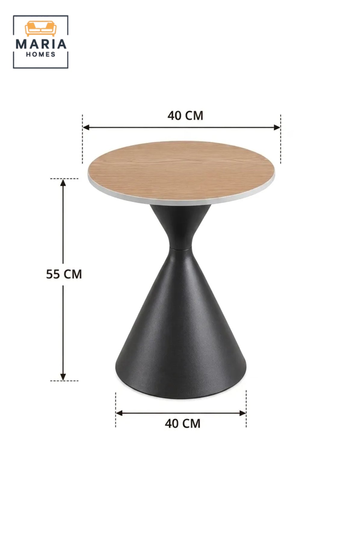 Modern Round Caf≈Ω Table √ê Wood Grain Top with Black Pedestal Base, Contemporary Bistro Table for Dining Room, Kitchen, Caf≈Ω & Restaurant