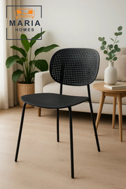Modern Black Perforated Plastic Chair Ð Ergonomic Design for Indoor & Outdoor Use