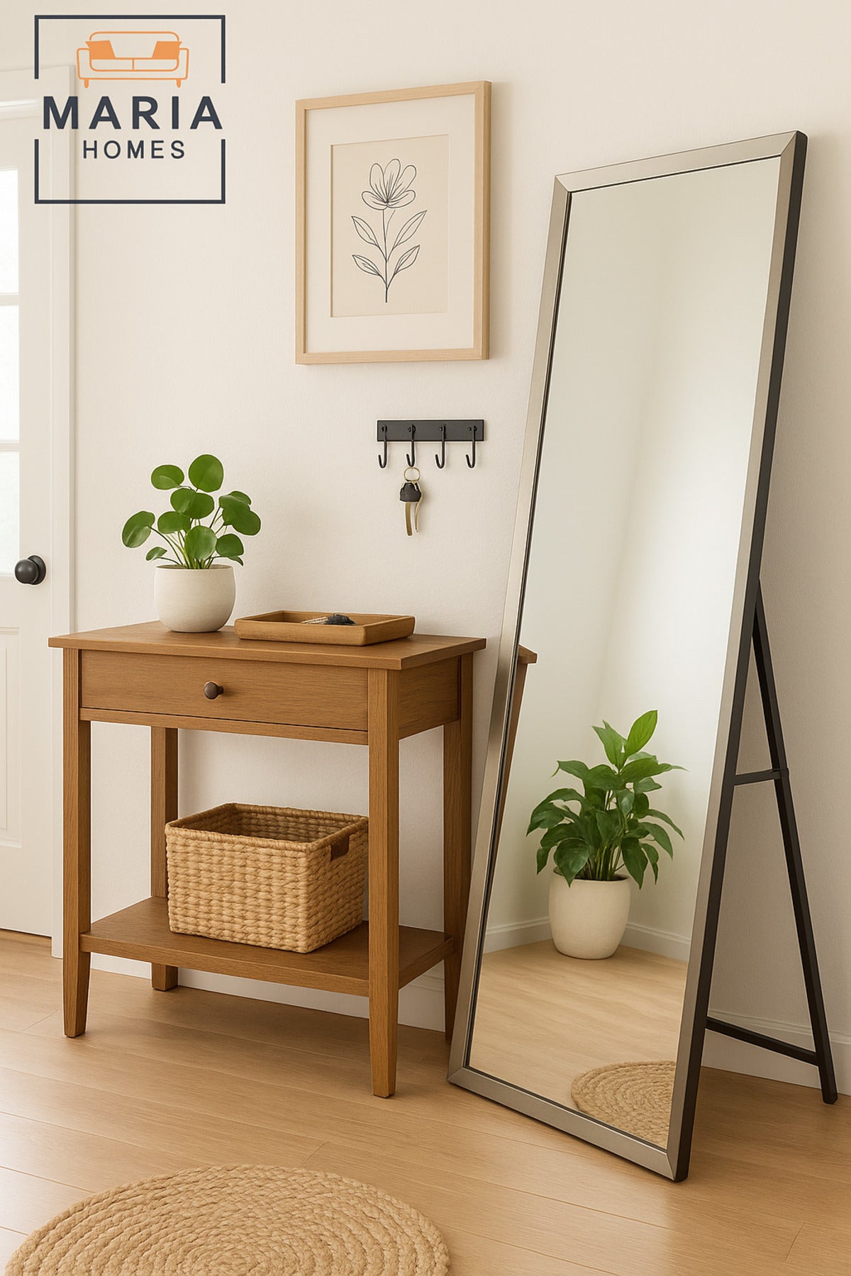 Modern Gray Full-Length Standing Mirror Ð 165x65 cm Elegant Floor Mirror