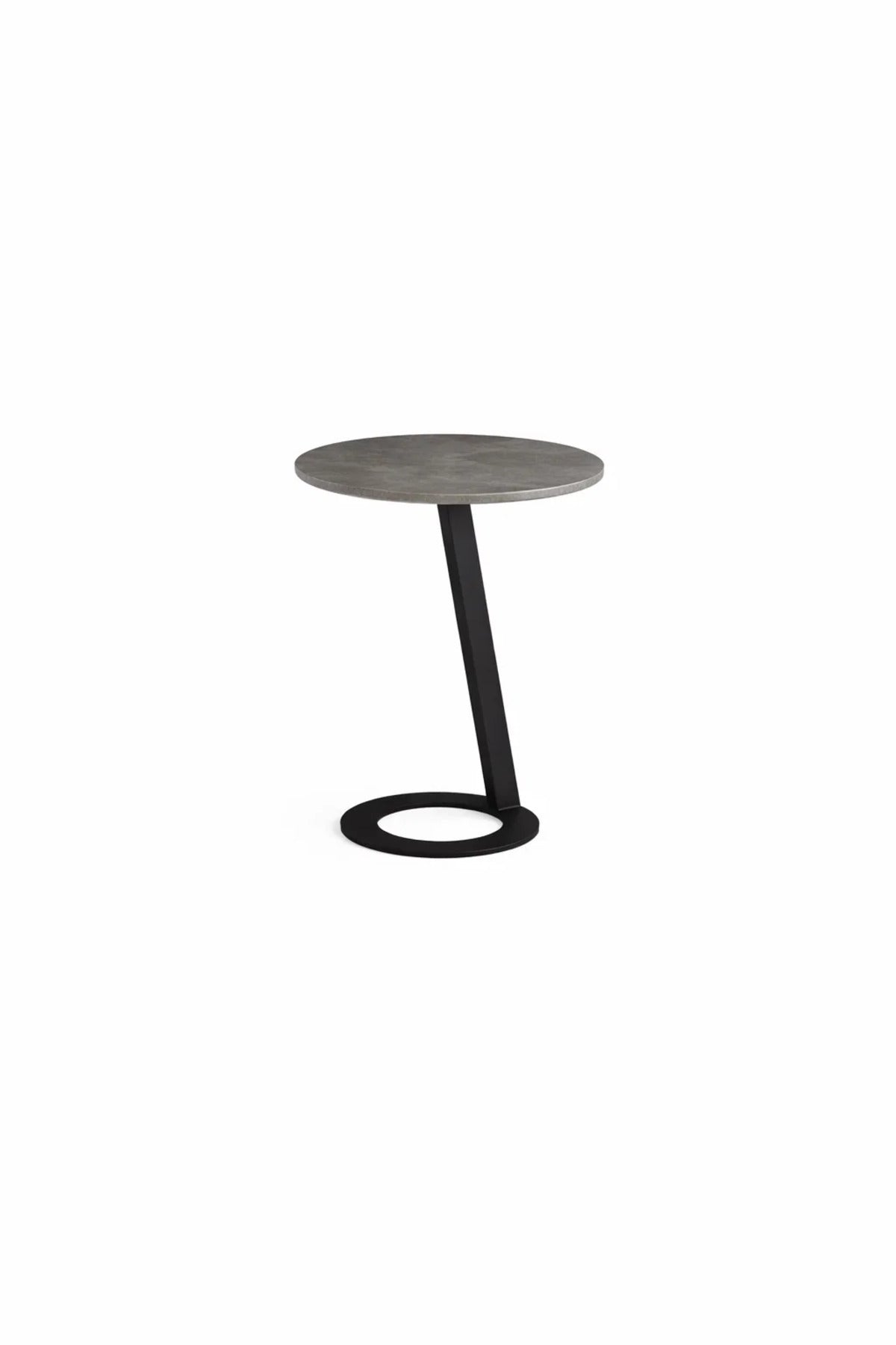 Elegant D.Grey Side Table with Sleek Metal Base, 45x45x60 CM elegant grey side