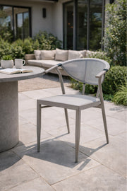 Light Beige Modern Dining Chair with Mesh Back and Armrests light beige modern Garden