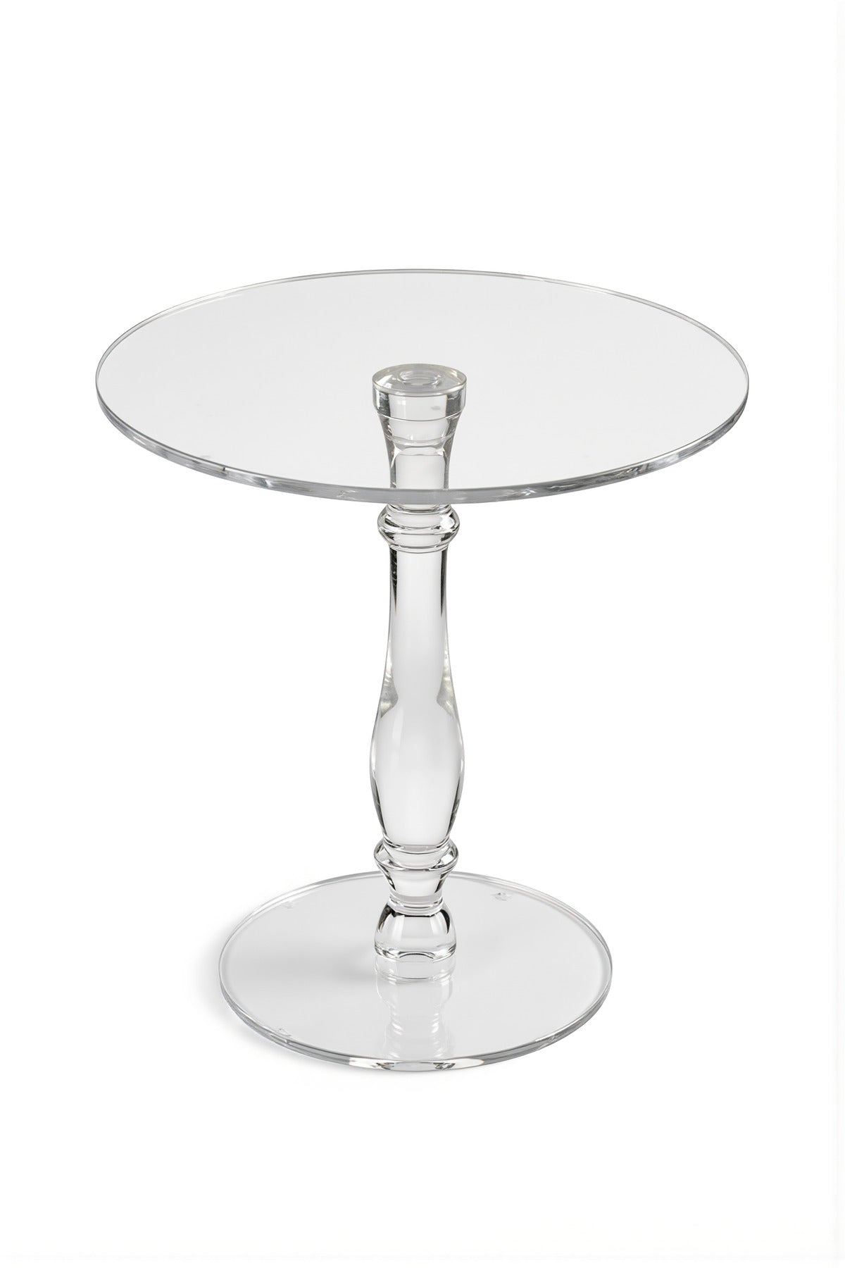 Elegant Acrylic Round Side Table 50_50_55 cm √ê Clear Modern Crystal Style Accent Table