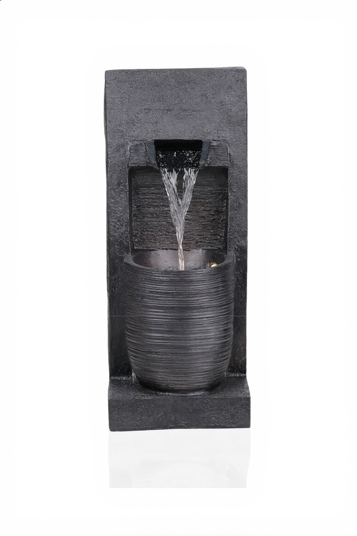 Modern Indoor Water Fountain 90cm Decorative Black Waterfall Feature for Home and Office Decor